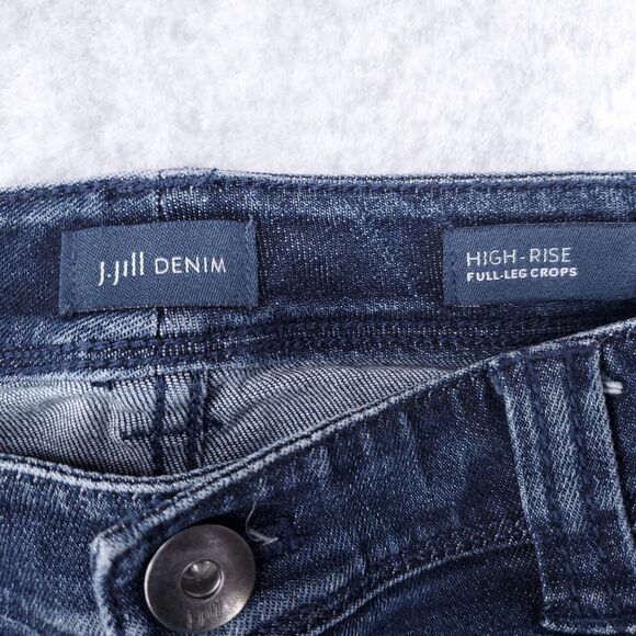 J. Jill Denim Full-Leg High Rise Cropped Jeans Women's 10T Side Stripes - Picture 5 of 8